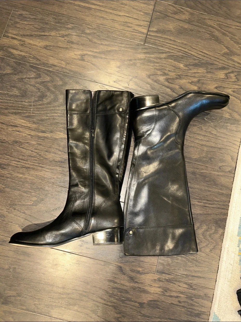 Corso Como Black Leather Ankle Boot with Branded Sole Detail